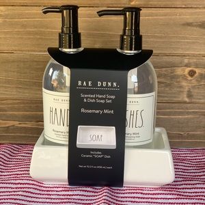 Rae Dunn Hand & Dish Soap Set w/tray